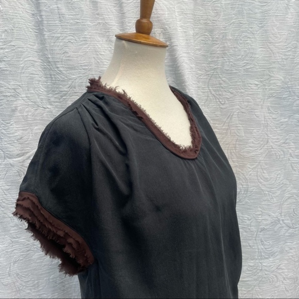 Joie Washed Silk Shell Top w Eyelash Hems
